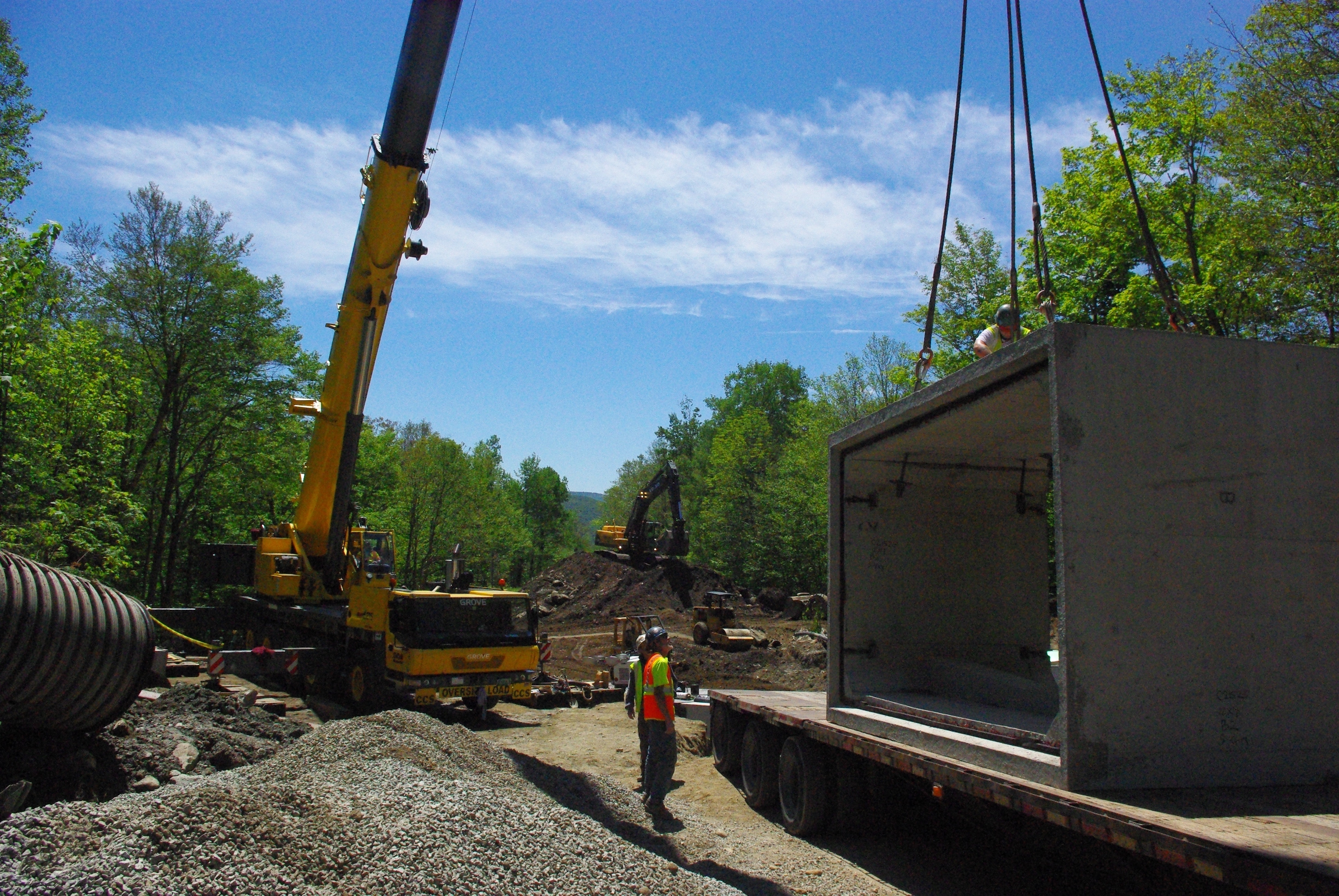 Setting Box Culverts in Westfield, VT
